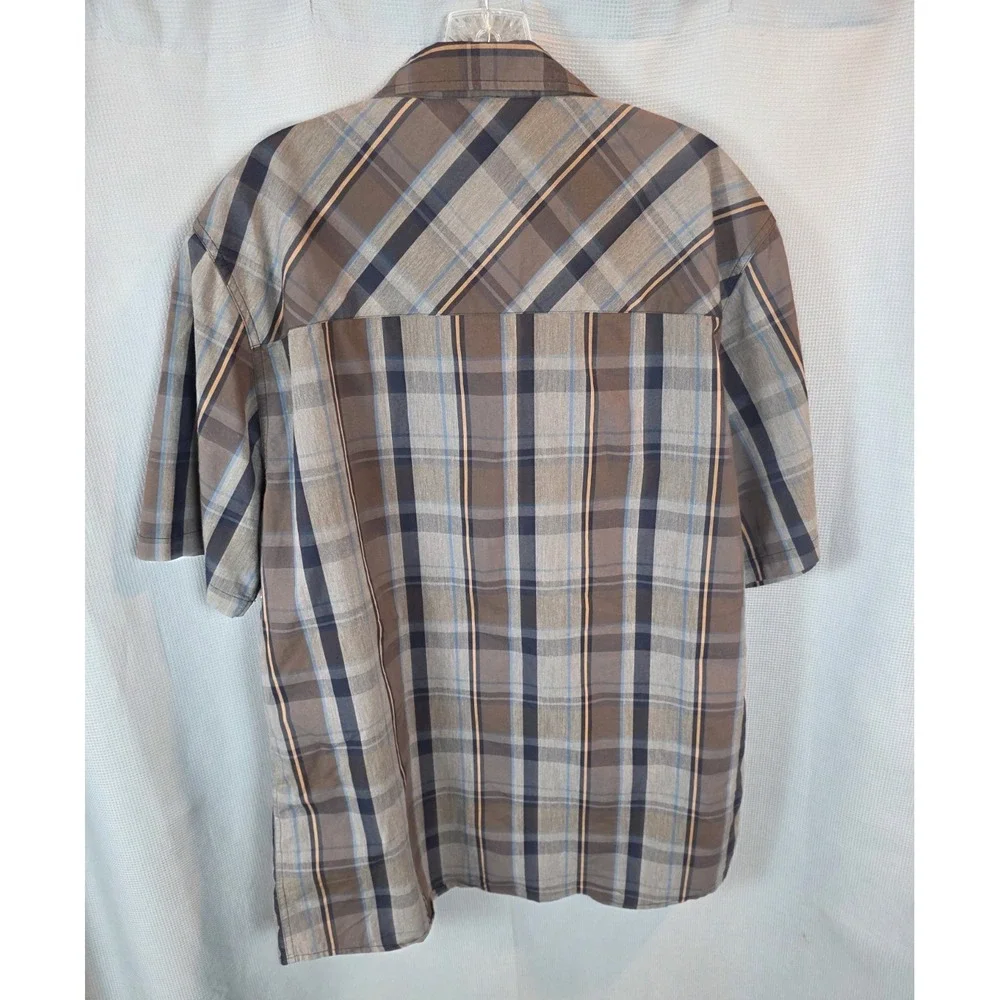 HippyTree Nomad Division Men's Brown Plaid Button Up Size 2XL